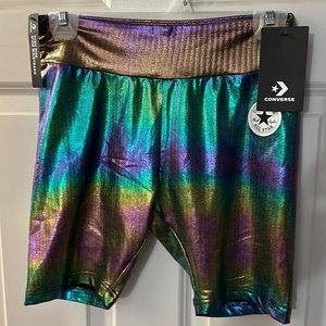 Girls Converse All Star Gradient Foil Biker Shorts XL
